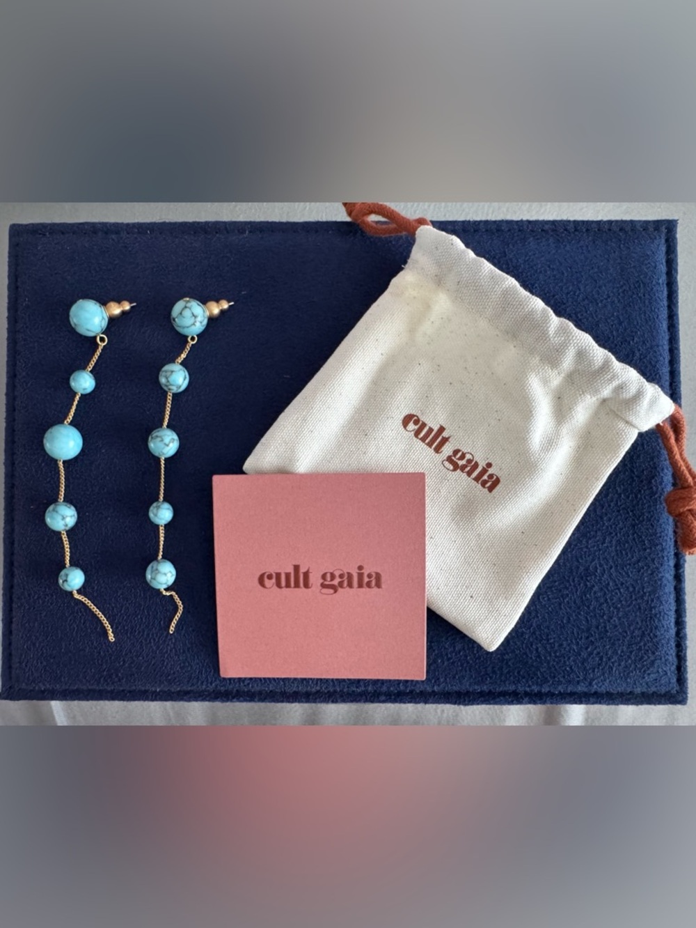 Cult Gaia Atum Earrings in Ibiza Turquoise - Picture 5 of 9